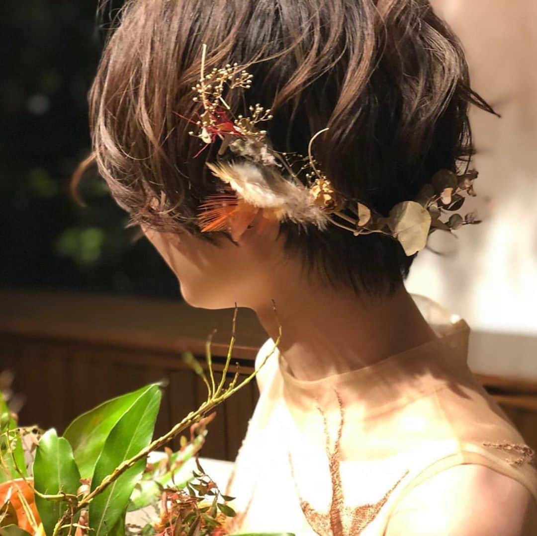 Choole 業界初 オンライン結婚式準備サービスさんのインスタグラム写真 Choole 業界初 オンライン結婚式 準備サービスinstagram ショートヘア花嫁 こちらはショートヘアのウエディングドレス用ヘアメイク ナチュラルウエディングとも相性が良さそうなヘッド