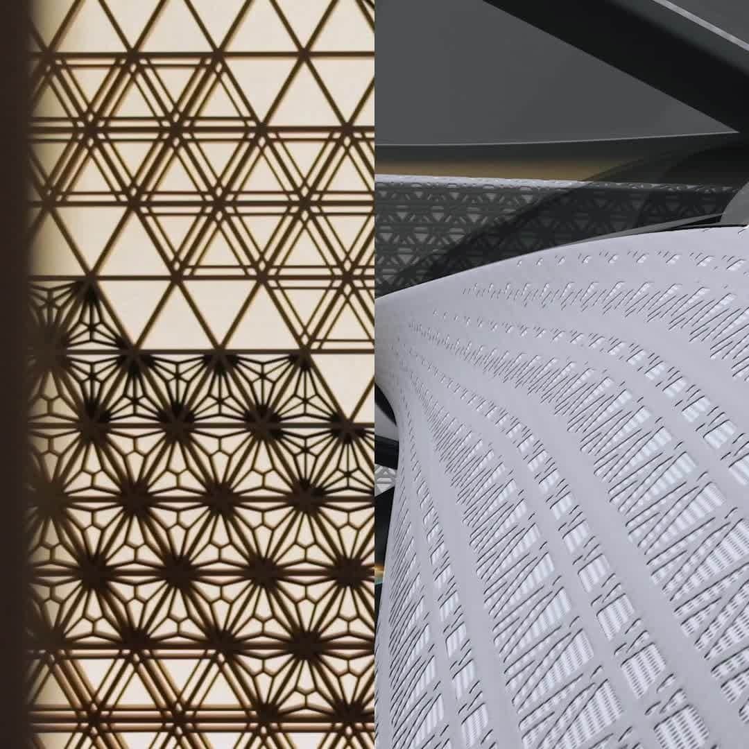 のインスタグラム：「Our Japanese roots have always inspired our concepts of the future, including the #NissanIMQ’s kumiko inspired geometric design. (1/3) #NissanDNA #Nissan #IntelligentMobility | @alfonsoabaisa」