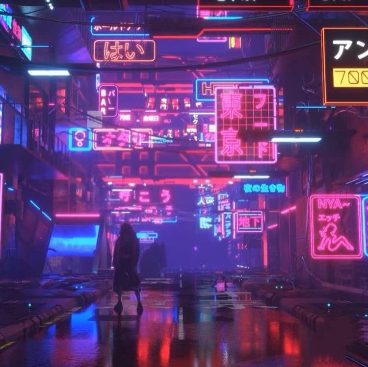 miniのインスタグラム：「mY wOrLD🧠💓💜💎 #myworld #neotokyo #ネオトーキョー #neonsign」