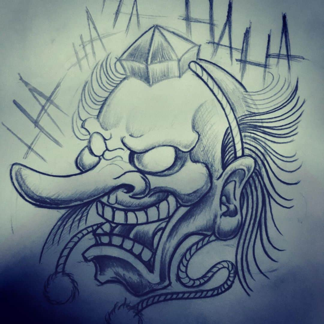 TEEDAさんのインスタグラム写真 - (TEEDAInstagram)「Drew a picture lately pt2 “Japanese tengu” so how should I say it in English? This is my original style!  最近でもないけど最近描いた絵パート2。 オレ流の天狗ね。英語で天狗ってなんていうんだろう？ ガーゴイルかな？  #backon #teeda #kenji03 #rock #hiphop #jhiphop #rockband #jrockband #rap #jrap #bringthenoise #tokyo #adachi #tattoo #punk #mixture  #lyricist #trackmaker #composer #songwriter #tstar #avex #avexmanagement #anime #anison #animethemesong #tokyojapan #picture」11月28日 0時23分 - teeda_bo