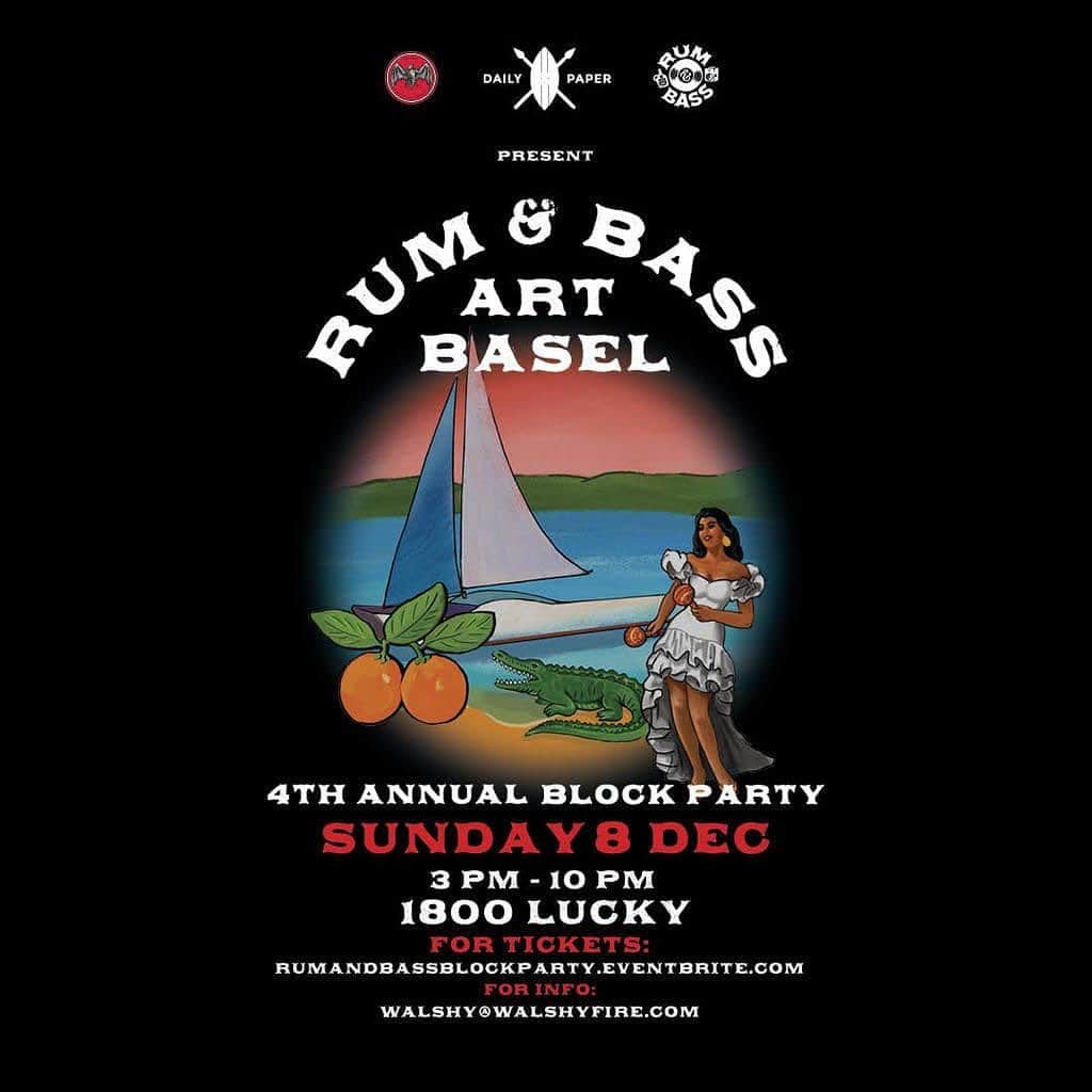 メジャー・レーザーのインスタグラム：「@walshyfire bringing the energy to art basel with a rum and bass block party. dec 8 come thru」