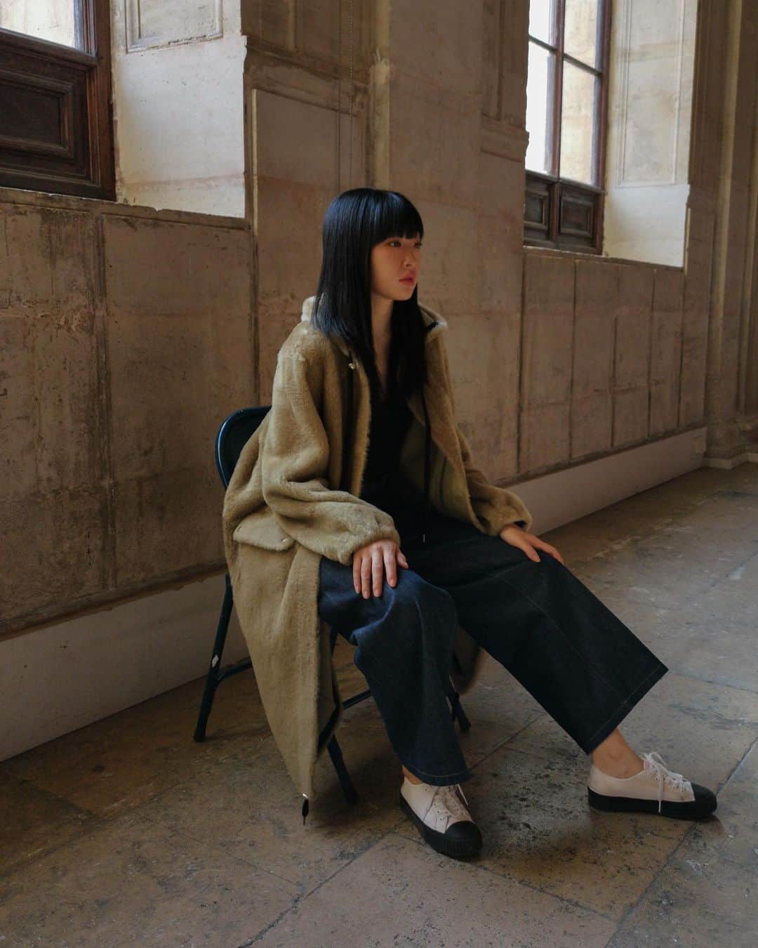 のインスタグラム：「Manteau FANTOME en Mouton color Crocodile . . . . . . #mouton #coat #vetements #vetementfemme #fashion #daily #dailylook #paris #paris🇫🇷 #style #sustainablefashion」