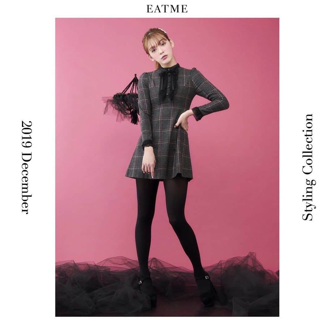 EATMEさんのインスタグラム写真 - (EATMEInstagram)「11.27 update… #EATME #DECEMBER #LOOK #COLLECTION #📖 #VINTAGEAFTERNOONTEA @maotin1019  身長🚺:169cm パンプス➡︎発売中 ワンピース、バレッタ➡︎12月発売予定 ソックス➡︎参考商品 . プリーツフリルバイカラーワンピース（ #ONEPIECE ） ¥13,000（＋tax） COLOR🎨:MIX.PNK.CML.BLK SIZE📐:S.M . EATMEロゴバレッタ（ #BARRETTE ） ¥2,700（＋tax） COLOR🎨:O/WHT . クロスストラップパンプス（ #PUMPS ） ¥13,000（+tax） COLOR🎨:BLK.PPL.BLU SIZE📐:S（22.5cm) M（23.5cm）、L（24.5cm） . #EATME_COLLECTION #EATME #eatmejapan #イートミー」11月27日 18時45分 - eatme_japan