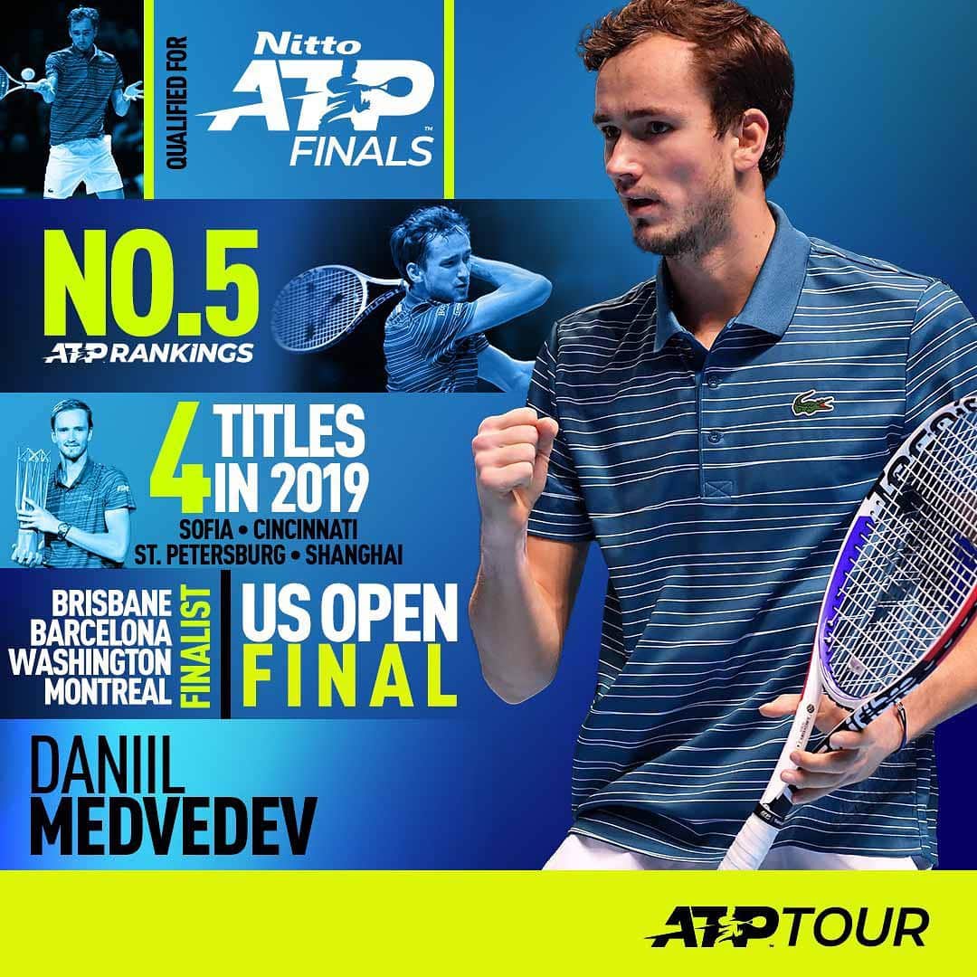ATP World Tourさんのインスタグラム写真 - (ATP World TourInstagram)「Daniil delivered in 2019!  What’s your prediction for the Russian in 2020?」11月27日 19時21分 - atptour