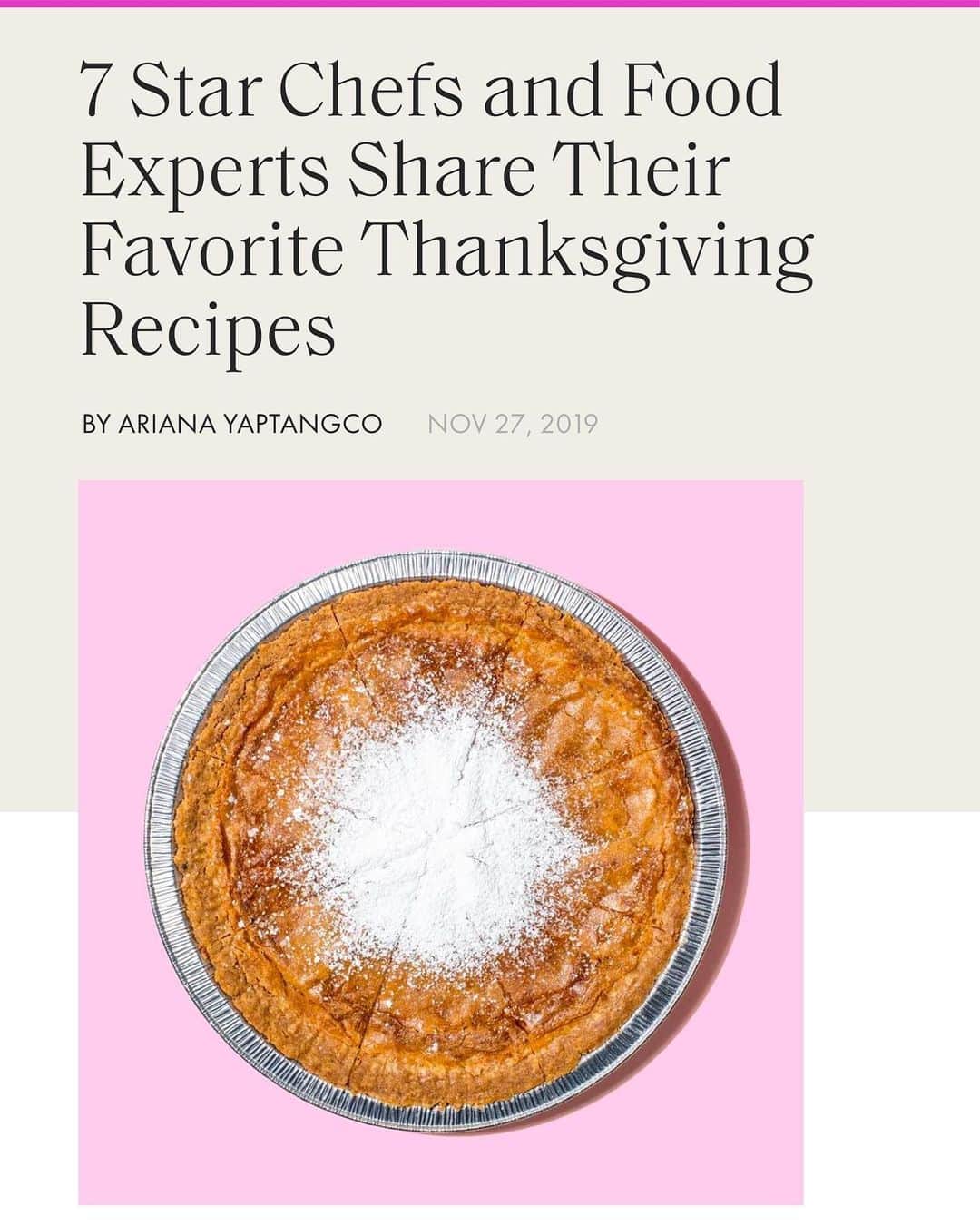 ELLE Magazineさんのインスタグラム写真 - (ELLE MagazineInstagram)「There's nothing worse than a #Thanksgiving dish that ends up being a dud, so ELLE.com spoke to 7 leaders in the food and drinks industry—from food critics to restaurant owners—about their tried and true eats. From @sierratishgart’s Noodle Kugel to @mariocarbone's unabashed love for Stove Top stuffing, link in bio for what to cook this holiday. 🦃🍴」11月28日 3時08分 - elleusa