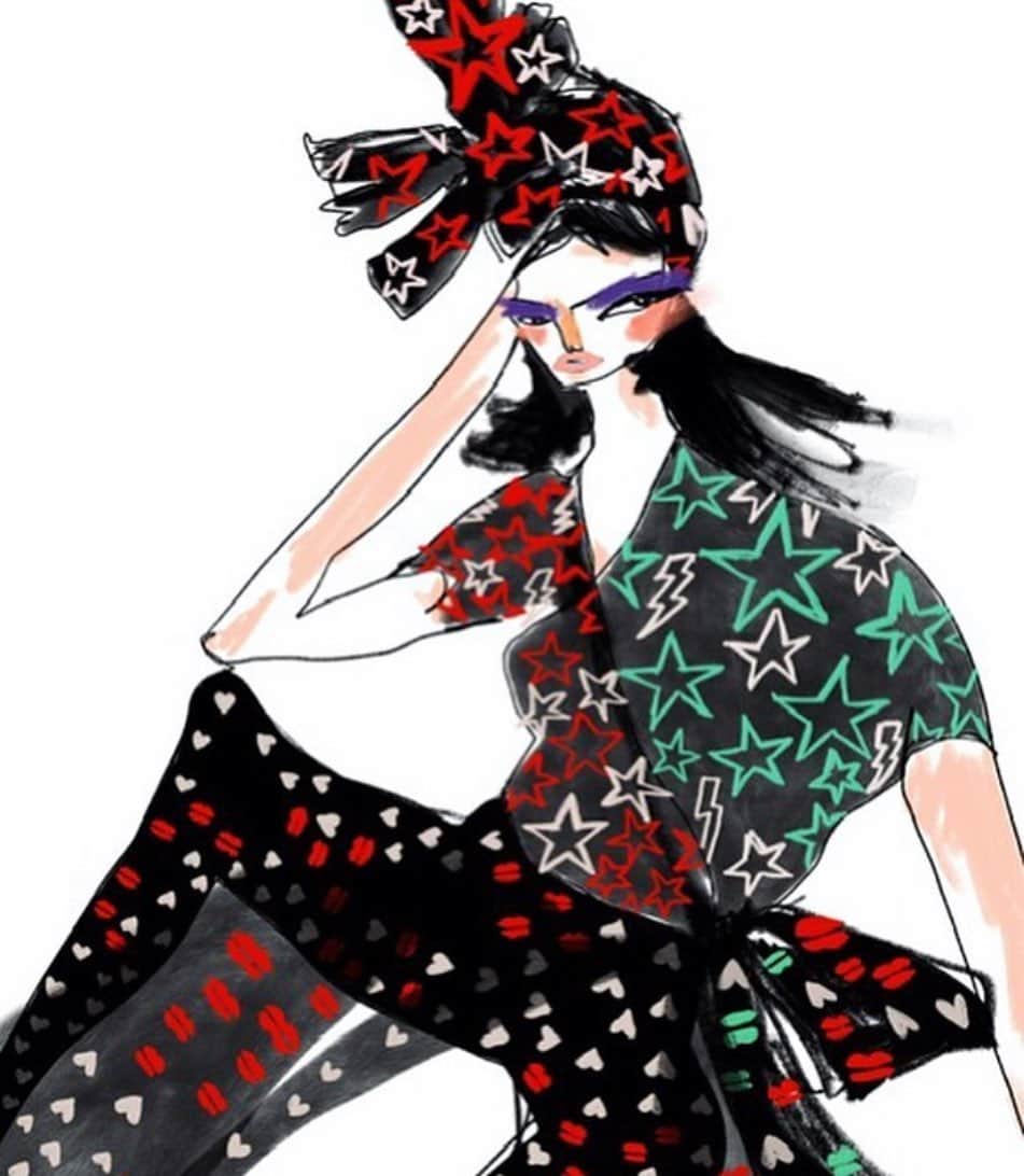のインスタグラム：「@annienaran bringing out all the 80s vibes inspo of #AnnaSuiResort20」