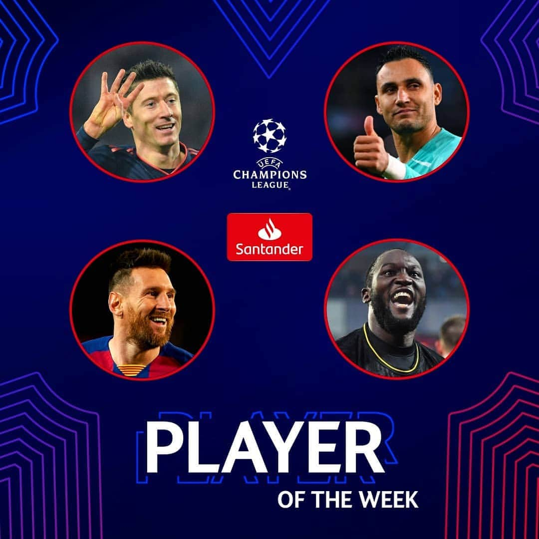 UEFAチャンピオンズリーグさんのインスタグラム写真 - (UEFAチャンピオンズリーグInstagram)「Who gets your vote this week? 🤔 Lewandowski? Navas? Messi? Lukaku? 🔗 LINK IN STORY 🔗  #POTW #UCL」11月28日 8時32分 - championsleague