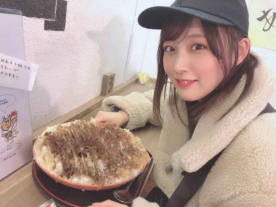 鎌田菜月さんのインスタグラム写真 - (鎌田菜月Instagram)「かき氷❄️ 大好きなかき氷屋さんが閉店とのことで、食べ納めしてきました。 お腹にカイロ貼って食べたかき氷最高に美味しかったです。 美味しいものはいつ食べても美味しい〜😊 #あんどりゅ #かきごおりすと  #かき氷 #sweets」11月28日 19時34分 - nacky_k829