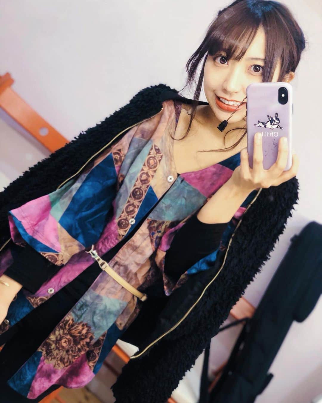 月野もあのインスタグラム：「今日の私服💜 #古着 #selfie #fashion」