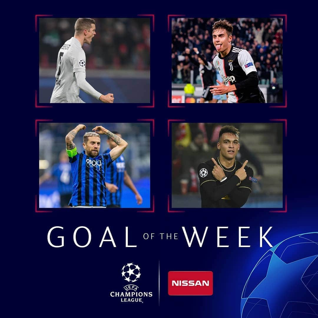 UEFAチャンピオンズリーグさんのインスタグラム写真 - (UEFAチャンピオンズリーグInstagram)「🚀 Pick the best strike!⁣ ⁣ 4⃣ Goal of the Week nominees 💥 ⁣⁣ ⁣⁣ ⭐️ Sven Bender (vs Lokomotiv Moskva)⁣ ⭐️ Paulo Dybala (vs Atlético)⁣ ⁣⭐️ Alejandro Gómez (vs Dinamo Zagreb)⁣ ⭐️ Lautaro Martínez (his 2nd goal vs Slavia Praha)⁣ ⁣ #GOTW @paulodybala @papugomez_official @lautaromartinezz10」11月28日 19時15分 - championsleague