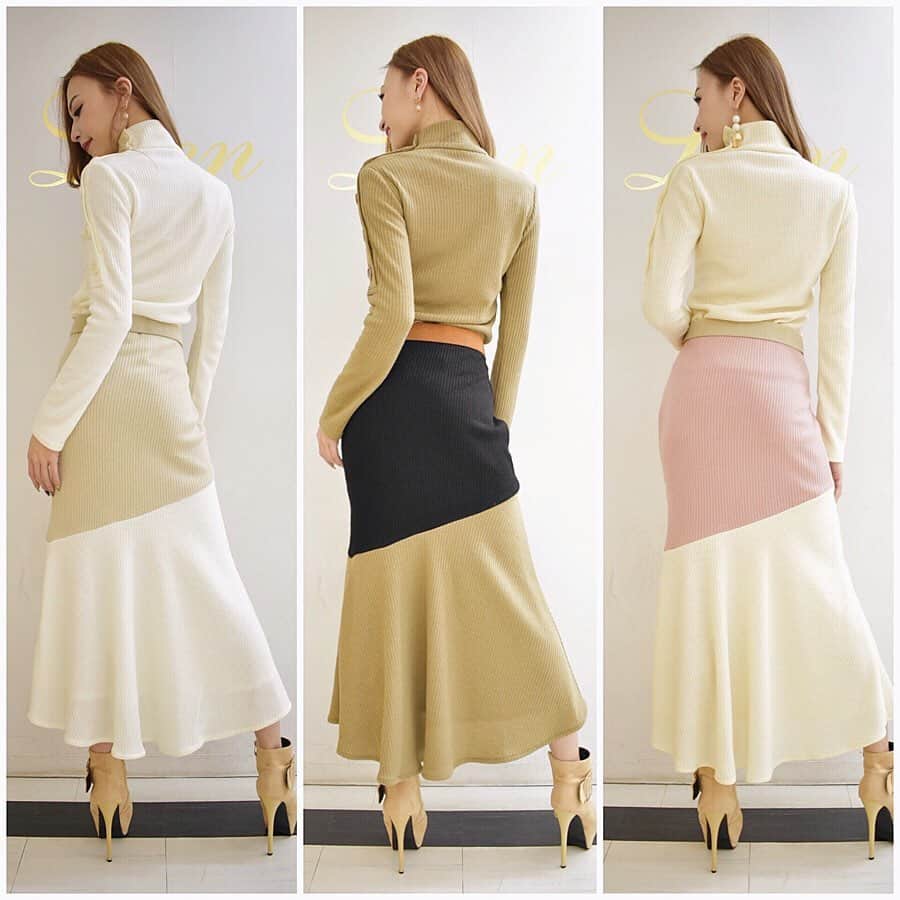 二重の女神 まあささんのインスタグラム写真 - (二重の女神 まあさInstagram)「.﻿ リブニットバイカラー🧶﻿ 《 @lien.gemma 》﻿ ﻿ 上下別でももちろん着れるけど、﻿ セットアップ風に着るのがオススメ♡﻿ ﻿ スカートはマーメイド風になってるから﻿ 美脚効果もバッチリだよ➰🥰💓﻿ ﻿ ﻿ #fashion #instafashion #code #outfit #ootd #style #knit #ファッション #コーデ #バイカラー #リブニット #マーメイドスカート #ニット #新作 #新宿アルタ #渋谷109 #マルキュー」11月28日 10時49分 - maasa.05