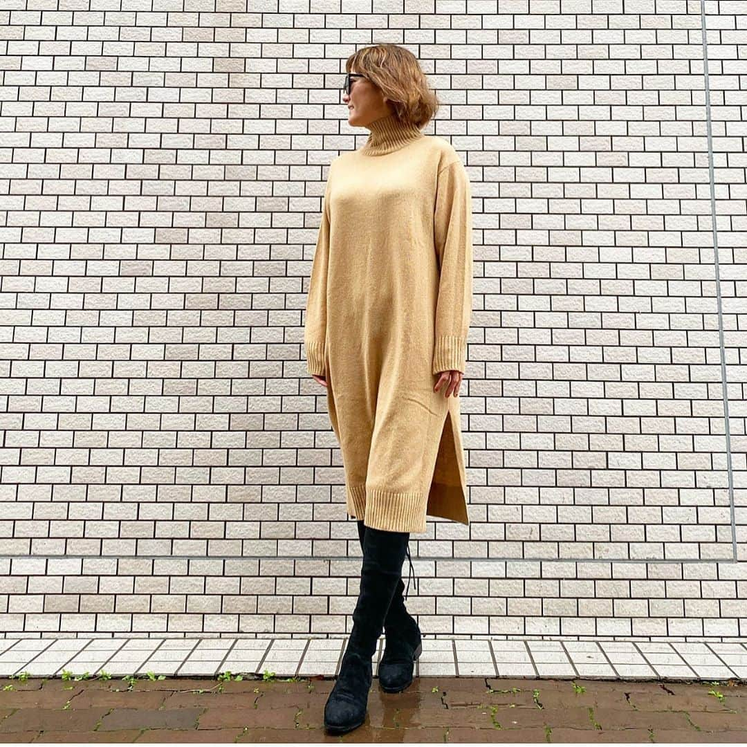 mimimimiyoさんのインスタグラム写真 - (mimimimiyoInstagram)「毎日@uniqlo 今日は  #ウールブレンドハイネックスリットワンピース  さらっと着れてらくちん〜 下はタイツでもデニムにもOK! 今日はデニムにニーハイで ・ トップス#uniqlo#ユニクロ#pr ・ ・ ・ ・ ・ #coordinate#コーディネート#コーデ#FASHION#ファッション#スナップミー#ootd_cob#着回しコーデ#ponte_fashion#kurashiru#kaumo_fashion #大人カジュアル#ロカリ#プチプラミックス#mineby3mootd#毎日ユニクロ #ユニクロニット族 #uniqloginza #ユニクロコーデ」11月28日 16時49分 - mimimimiyo