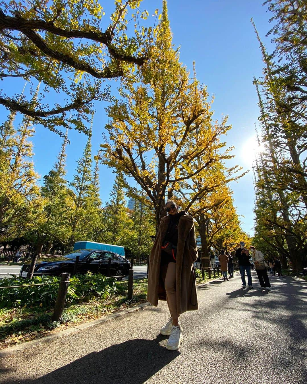 菅又菜摘（ナツ）さんのインスタグラム写真 - (菅又菜摘（ナツ）Instagram)「🍂 広角カメラの脚長効果と 顔豆効果はんぱない😂w 私もiPhone11Proにしたい!!📱 そろそろ黄色くなったんじゃない? @shipogram リベンジしよ💛 #外苑前いちょう並木 #いちょう並木 #銀杏並木 #イチョウ並木 #神宮外苑いちょう並木 #kogenatsu #焦げNATSU #こげなつ #豆なつ」12月13日 12時24分 - kogenatsu920