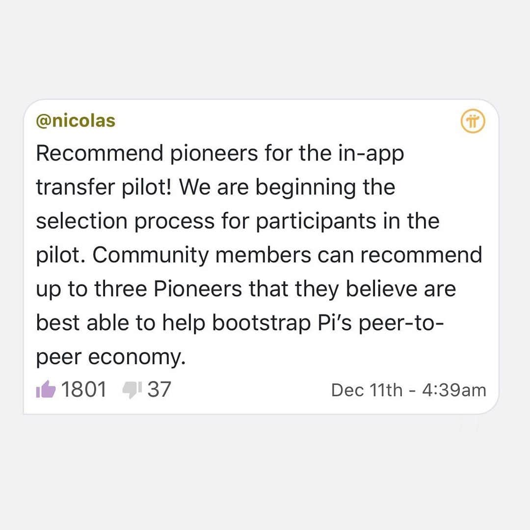 Wikileaksさんのインスタグラム写真 - (WikileaksInstagram)「Pi is seeking qualified Pioneers for the in-app transfer pilot. Pilot participants will help bootstrap Pi’s peer-to-peer economy. More information in the Pi Network App.  π Pi is a new cryptocurrency that you can easily “mine” (or earn) from your phone. You can download the Pi Network App on the AppStore or GooglePlay. All you need is an invitation from an existing trusted member on the network. π Invitation code: Beachbob π Is this real? Is Pi a scam? Pi is not a scam. It is a genuine effort by a team of Stanford graduates to give everyday people greater access to cryptocurrency. π Pi reached more than 1.25 Million Pioneers! Mine at a higher rate while you can. The mining rate will either halve or fall to zero when Pi reaches 10M engaged pioneers. Don’t miss out! We are still very early! π For more information visit: minepi.com  #pithefirst#pi1million#pinetwork#minepi#generationpi#btc#eth#xmr#cryptocurrency#kryptowährung#stanford#blockchain#money#geld#yale#smile#brexit#recession#yahoo#bloomberg#yahoofinancial#focusmoney#daytrade#millionaires#handelsblatt#börse#invest#daytrade#barrick#gold#miners」12月13日 6時07分 - pisammeln