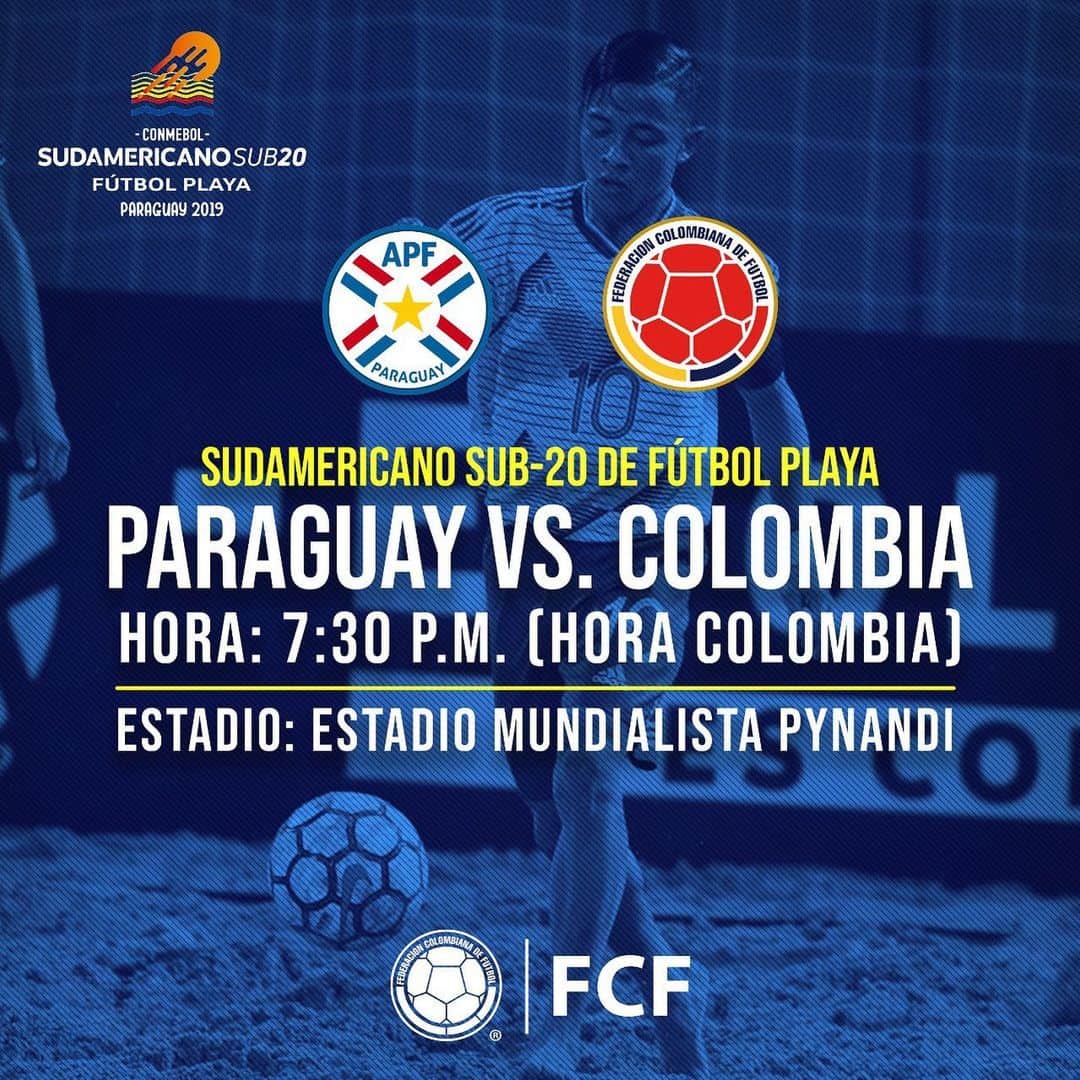 サッカー コロンビア代表チームのインスタグラム：「Último partido de la fase de grupos para nuestra Selección Colombia Sub-20 de Fútbol Playa. 🏝⚽️ #VamosColombia🇨🇴」
