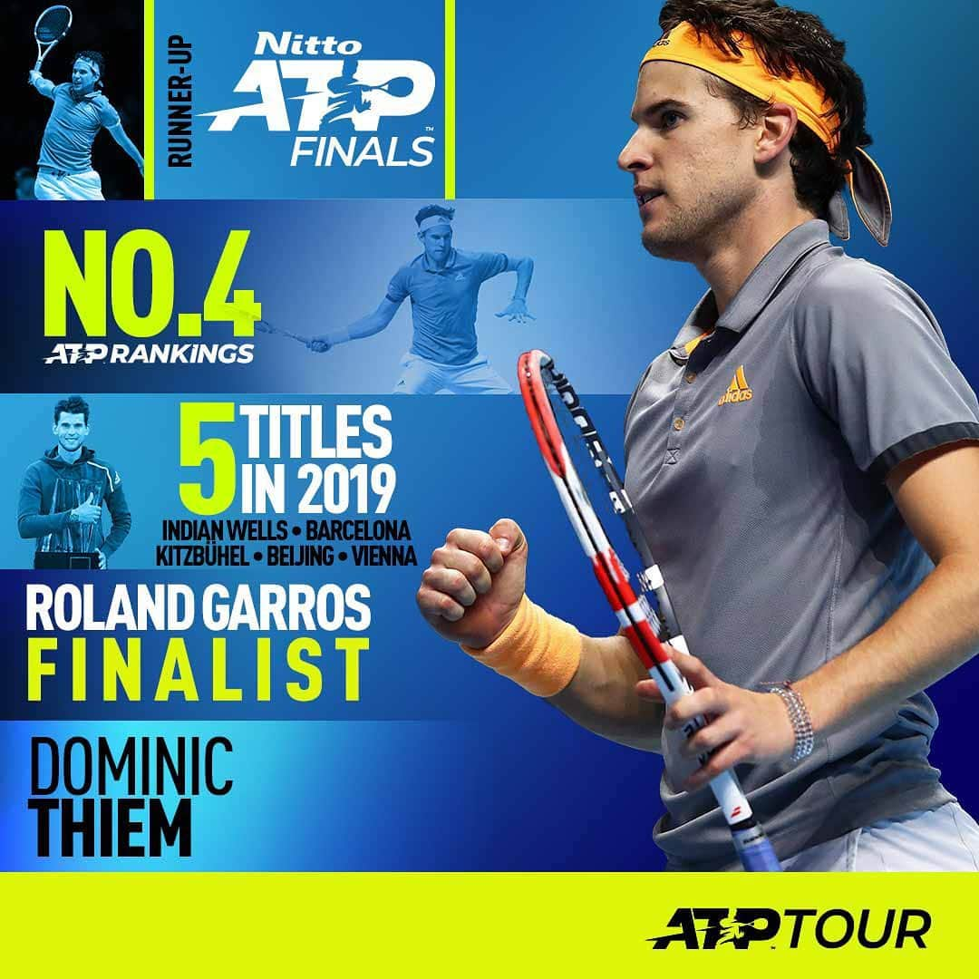 ATP World Tourさんのインスタグラム写真 - (ATP World TourInstagram)「A season with plenty of Thiem Time 🎉  Will Domi win a Grand Slam in 2020? 🤔」11月28日 21時04分 - atptour