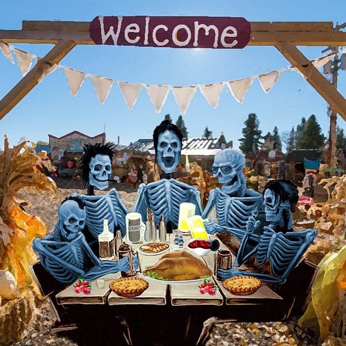 アヴェンジド・セヴンフォールドさんのインスタグラム写真 - (アヴェンジド・セヴンフォールドInstagram)「Welcome to our fucked up god damn family dinner. Happy Thanksgiving.」11月28日 21時18分 - avengedsevenfold