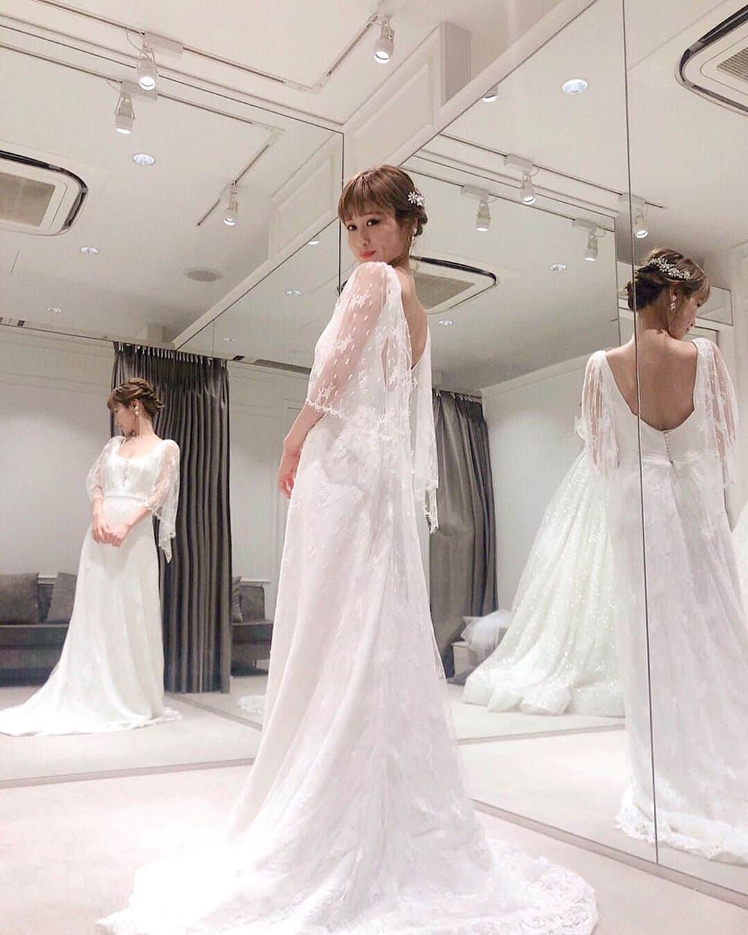 のインスタグラム：「ウェディングドレス試着レポ📝 スレンダータイプも着させてもらったよ👰💍 式場に合いそう💭❤︎ . . 式に向けて今日は @clematis_cib で オールハンド痩身エステ 90分を受けてきました💆‍♀️ . . 肩甲骨周りをゴリゴリっと ほぐしてもらってスッキリ✨ . .  #プライベートサロンClematis #高田馬場エステ #ダイエット #痩せる方法 #プライベートサロン #リンパマッサージ  #痩身エステ #pr #コラボベース #ブライダルエステ #dressmore #ドレスモア #スレンダードレス  #ドレス試着  #trunk花嫁 #ウェディングドレス #プレ花嫁 #ブライダル #結婚 #東京花嫁 #結婚式 #weddingtime #weddingdetails #weddingblog #bridestory #bridalfashion #weddingdress #2020春婚 #trunkhotel #trunkhotelwedding」