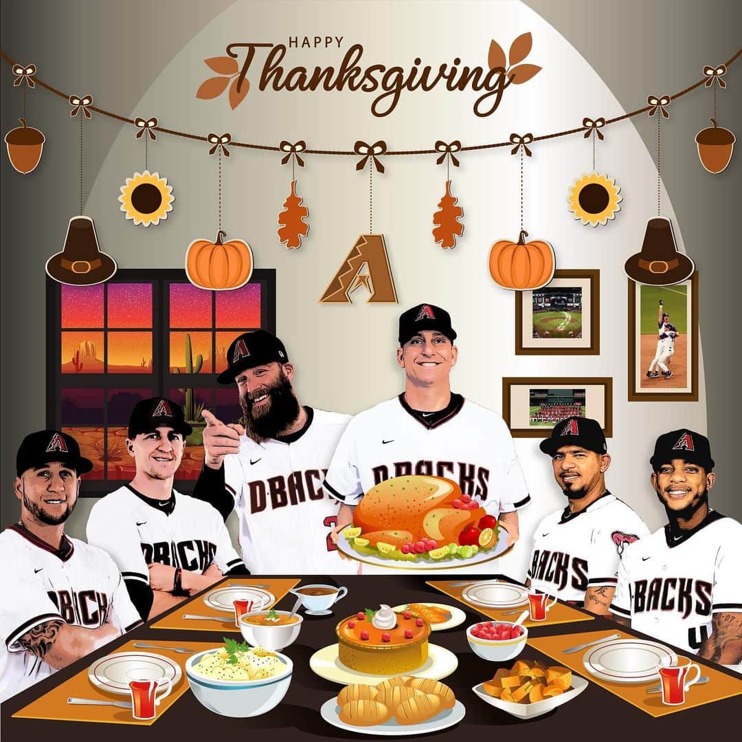 アリゾナ・ダイヤモンドバックスさんのインスタグラム写真 - (アリゾナ・ダイヤモンドバックスInstagram)「‪Happy Thanksgiving from our family to yours!」11月29日 1時44分 - dbacks