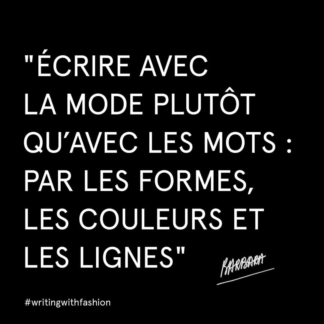 のインスタグラム：「"Write with fashion instead of words : with shapes, colors and lines". #writingwithfashion」