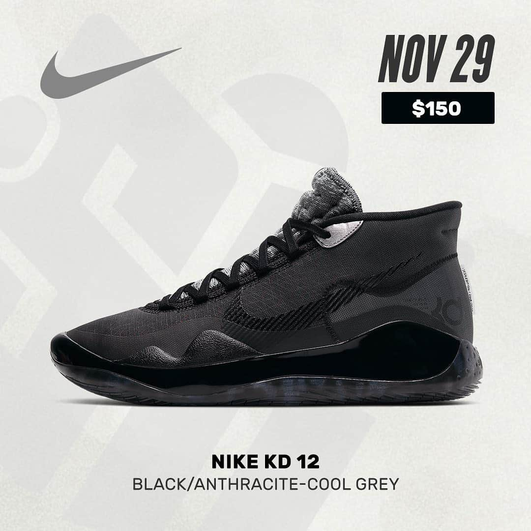 Sneaker Newsさんのインスタグラム写真 - (Sneaker NewsInstagram)「#SNReleaseAlert : The Nike KD 12 “Anthracite” hits stores on Black Friday. Tap the link in our bio for more details.」11月29日 2時28分 - sneakernews