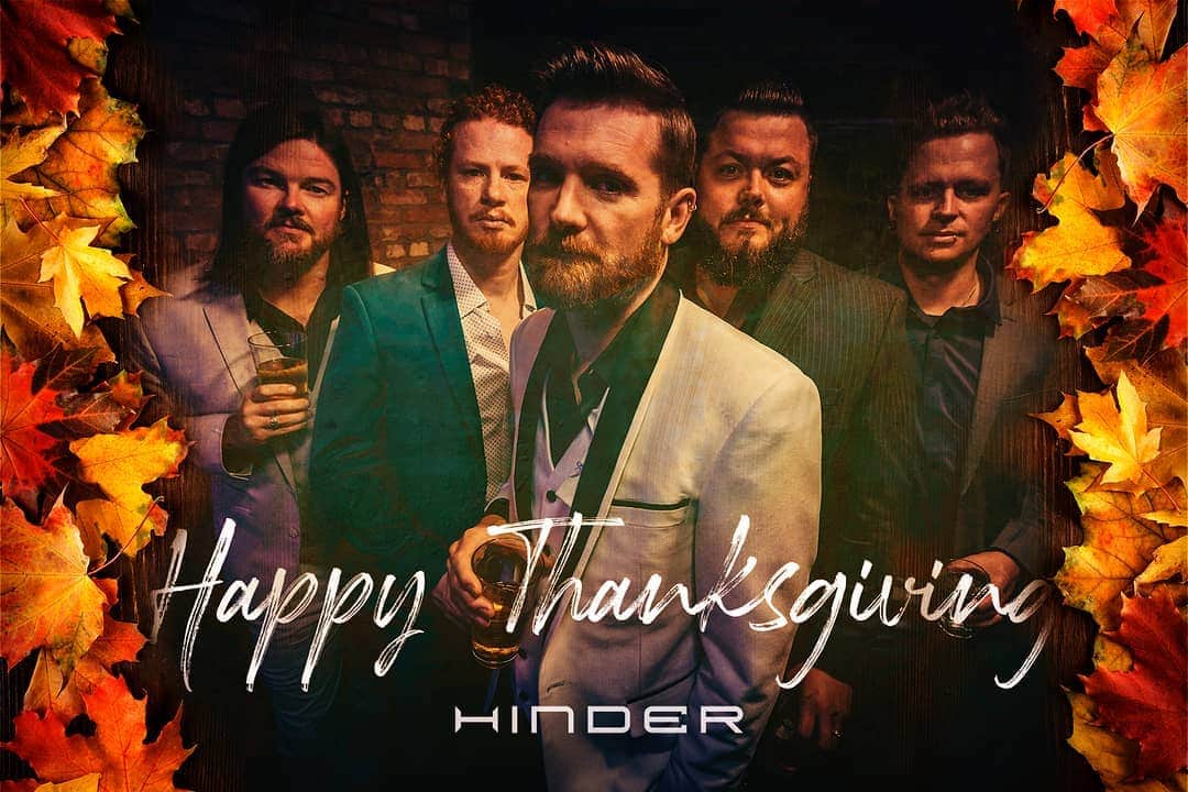 ヒンダーのインスタグラム：「Wishing you all a wonderful 🦃 #Thanksgiving!  #Hinder」