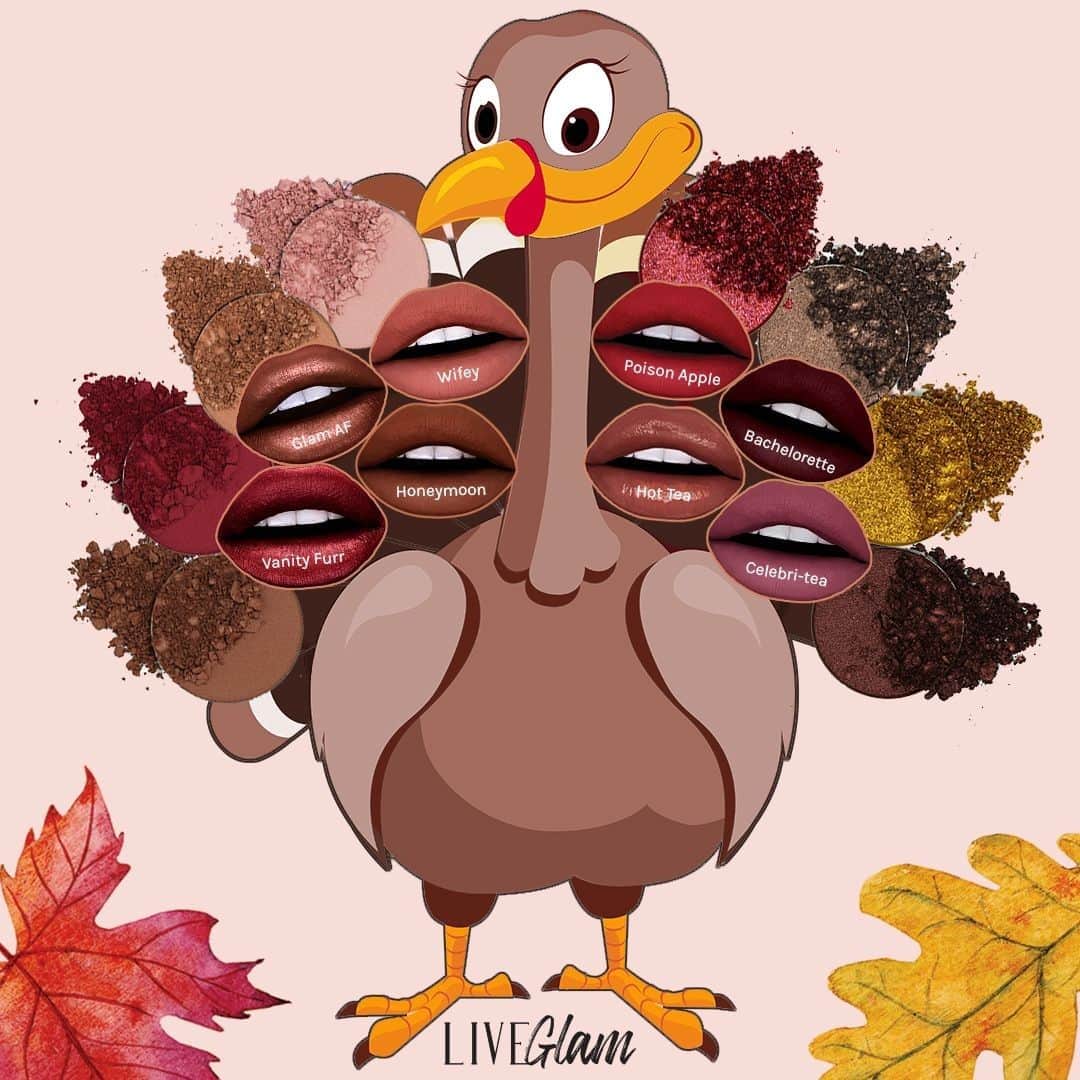 LiveGlamさんのインスタグラム写真 - (LiveGlamInstagram)「Gobble Gobble, Glammers! 🦃 ✨We hope you are having a glamazing #Thanksgiving 😍 Comment below what #LiveGlam products you’ll be rocking this turkey day for a chance to win our December collections! 💄 Winner will be announced on 11/29, good luck! 😘#LiveGlamFam WINNER: @camixkm congrats! Please DM us to collect your prize!」11月29日 3時00分 - liveglam