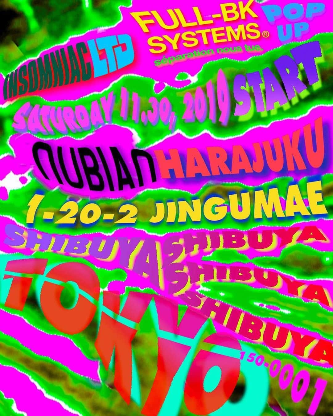 DJ DARUMAさんのインスタグラム写真 - (DJ DARUMAInstagram)「FULL-BK×Insomniac LTD 明日発売🔥  @insomniacltd @fullbk at @nubian_tokyo」11月29日 11時47分 - djdaruma