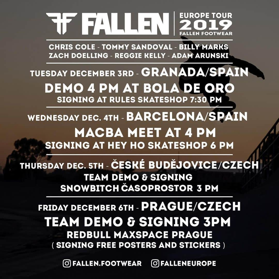 MACBA LIFEさんのインスタグラム写真 - (MACBA LIFEInstagram)「#FALLEN  EURO TRIP 2019 . . Schedule 🗓. . Follow everything at @falleneurope . Thanks for the LOVE🙏🏻. . Skateboarding . . @falleneurope @fallen.footwear . #fallen #eurotrip #skateboarding #legend #solo #skate」11月29日 17時36分 - macbalife