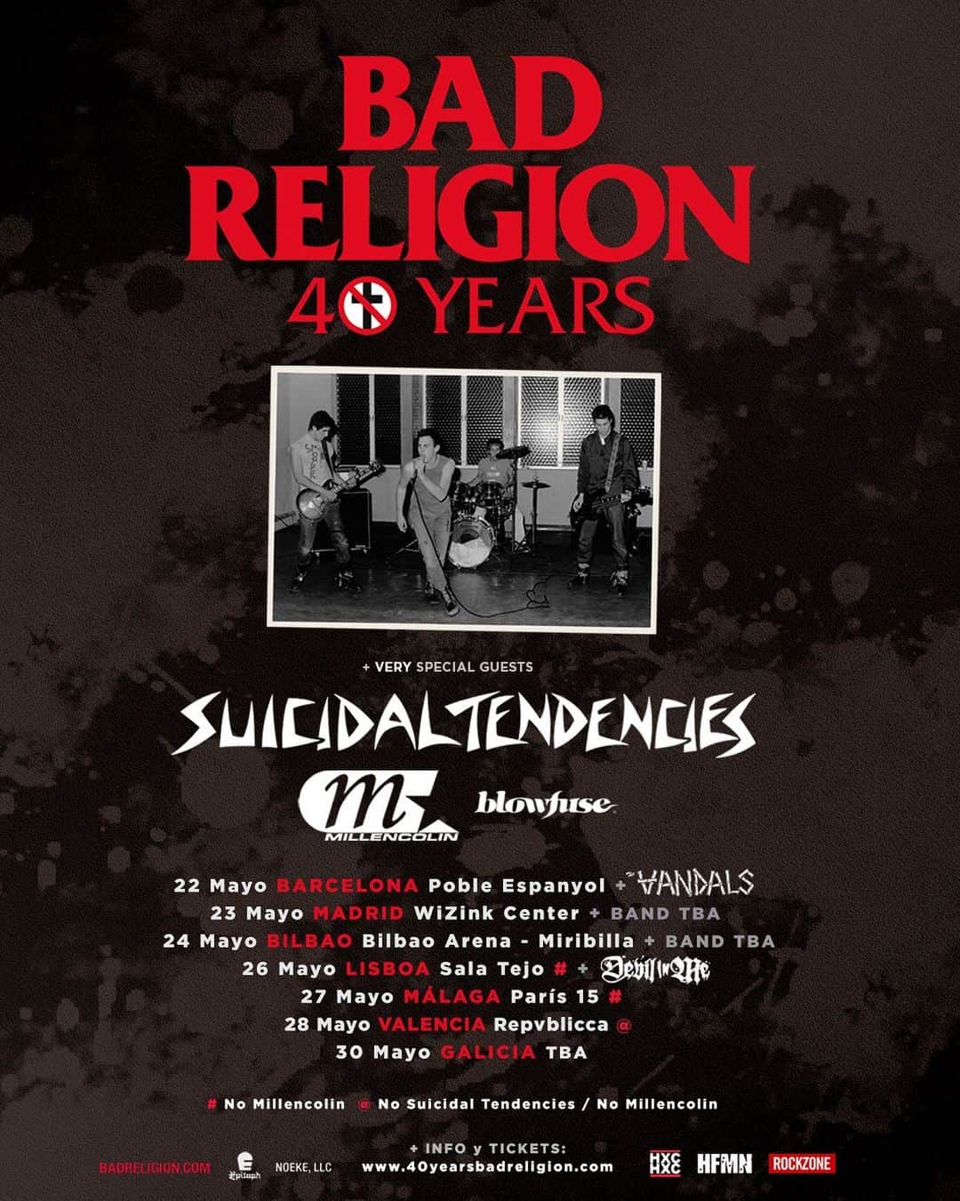Bad Religionさんのインスタグラム写真 - (Bad ReligionInstagram)「More news on the Spain/Portugal shows. @suicidaltendencies, @millencolin and @blowfuse_official will join us on our 40 years anniversary shows in Spain and Portugal. Make sure you grab your tickets on Monday December 2 - badreligion.com. #BadReligion #SuicidalTendencies #Millencolin #Blowfuse #TheDevilInMe #TheVandals」11月29日 20時56分 - badreligionband