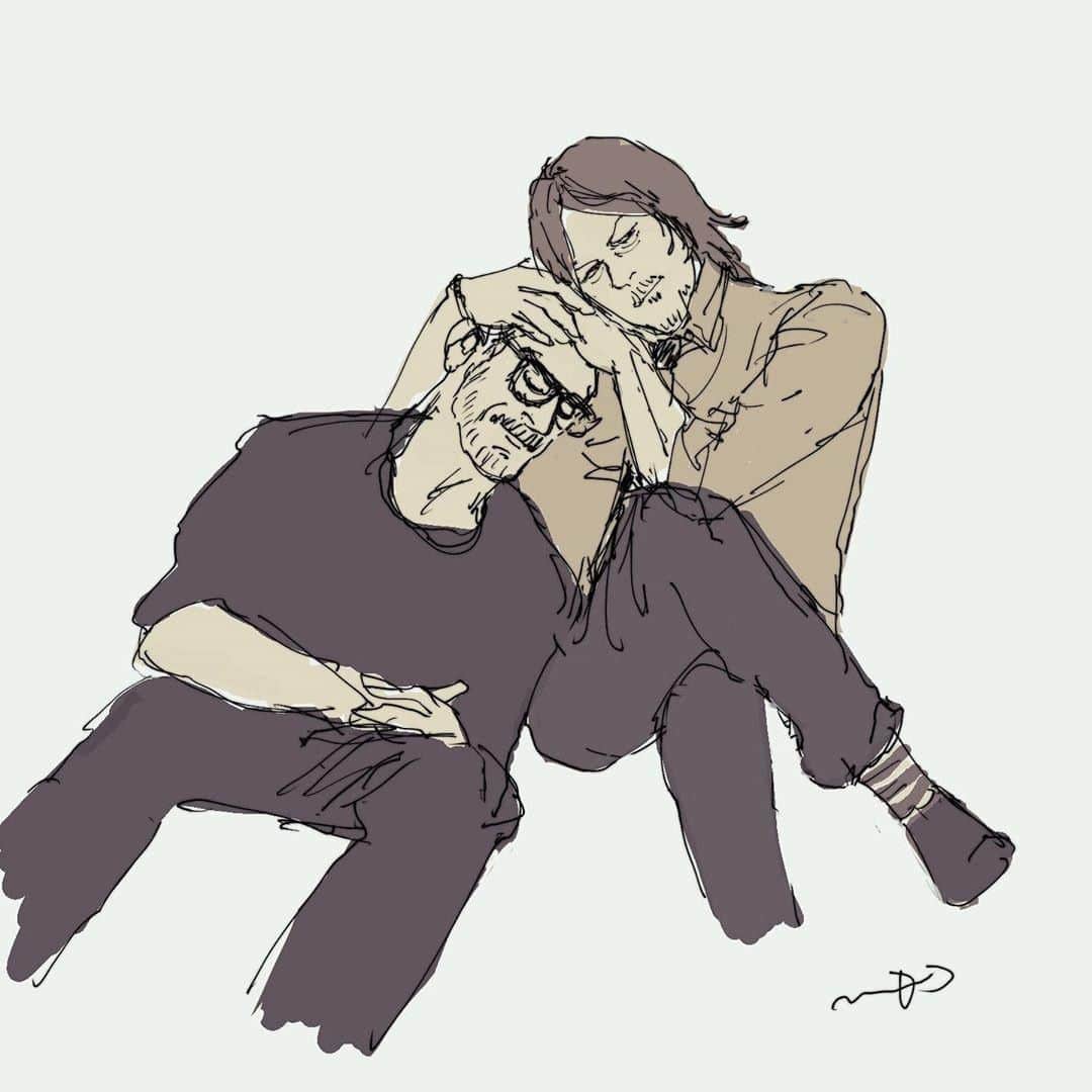 The Walking Deadさんのインスタグラム写真 - (The Walking DeadInstagram)「Jeffrey Dean Morgan and Norman Reedus irl. This #FanArtFriday is thanks to @crossbow_twd.」11月30日 2時00分 - amcthewalkingdead
