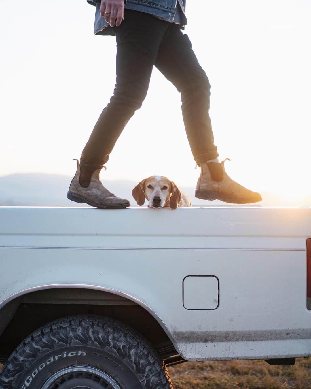 マディのインスタグラム：「Old trucks & good boots w/ @blundstoneusa ⁣ ⁣ If you’ve been on the fence about stomping around in a pair of these boots they have a real fair deal going on over on their website today, find it through their IG account. We wear em everyday and love em ✨」