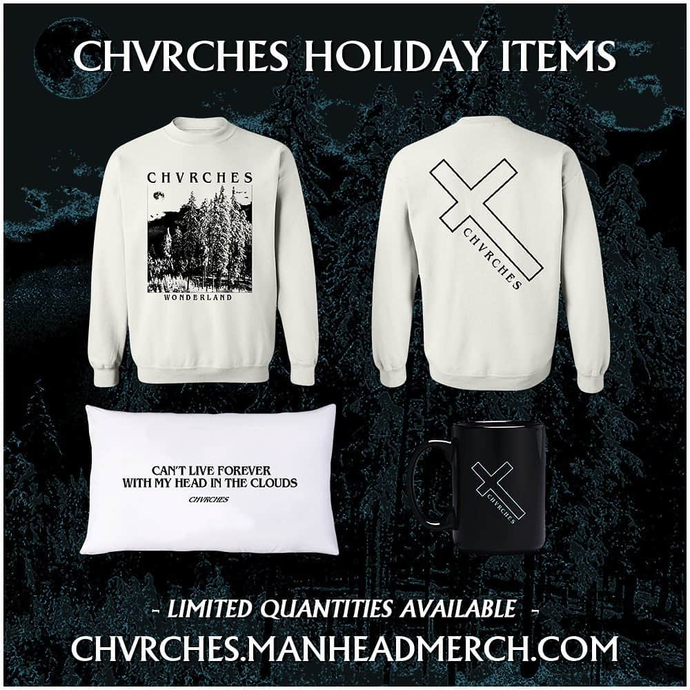 CHVRCHESさんのインスタグラム写真 - (CHVRCHESInstagram)「New merch range available for the holidays. Visit our US store to see the full range - orders ship worldwide. Link in the bio. #merch」11月30日 2時10分 - chvrches