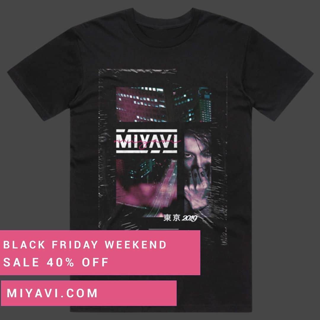 のインスタグラム：「Black Friday Weekend sale until Monday. 40% off all items on MIYAVI.com. Discount applied at check out.」
