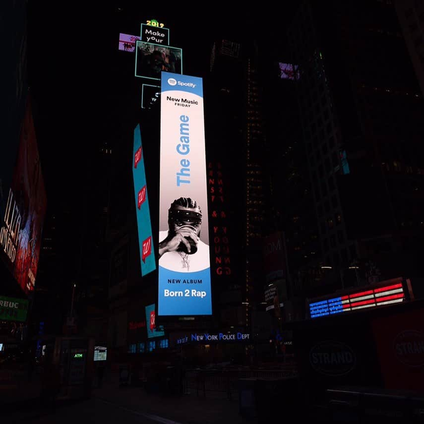 ゲームさんのインスタグラム写真 - (ゲームInstagram)「@Spotify New York, Times Square. #Born2Rap NOW STREAMING ON ALL PLATFORMS [CLICK THE LINK IN MY BIO] #eOne #Prolific」11月30日 5時38分 - losangelesconfidential