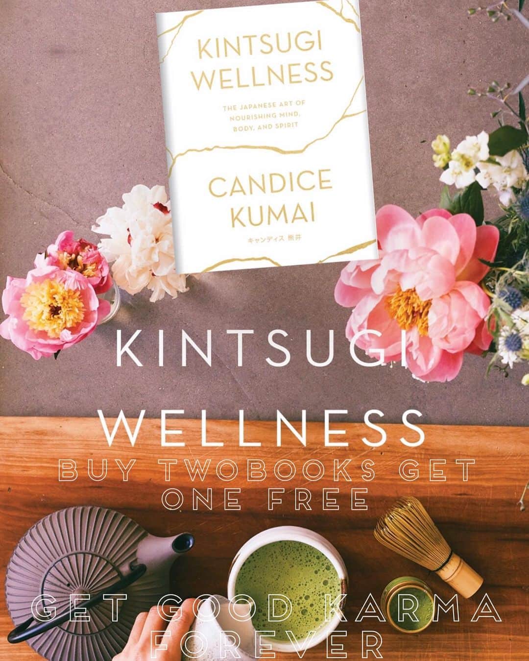 キャンディス・クマイさんのインスタグラム写真 - (キャンディス・クマイInstagram)「Get KINTSUGI WELLNESS FREE! TODAY ONLY! C L I C K  L I N K  IN  BIO for DETAILS!  Buy 2 for your BFFS  this beautiful book I wrote, Kintsugi Wellness changed my whole life.  It sparked a whole new generation of wellness through culture + heritage.  It carried thousands through the heart of Japan.  The beautiful @nmoralesnbc once ran up to me after set to tell me how much she loved Kintsugi Wellness!  The intelligent @timferriss told me he could feel the honest emotion I placed into this book.  It was the single most rigid + complex book I’ve ever written... it’s the 6th book I’ve penned .. by far the most painful and difficult to produce.  Many will try to imitate, but there’s only one original.  Some things you’ll learn in this beautiful book:  Wabi-sabi—Admire imperfection Gaman—Live with great resilience Ki o tsukete—Learn to take care Eiyōshoku—Nourish your body (with 5o FRESH Californian Japanese Recipes!) Ganbatte—Always do your best Kaizen—Continuously  improve Shikata ga nai—Accept what cannot be helped Yuimaru—Care for your inner circle Kansha—Cultivate sincere gratitude Osettai—Being of Service  What Kintsugi Wellness does as a whole? — buying this book– enriches your whole life without having to do anything but read a new perspective + implement a new mindset. LEGIT GANGSTA.  Buy 2 for your BFFS NOW— GET ONE FREE CLICK LINK IN BIO!!! TODAY ONLY #blackfriday」11月30日 6時51分 - candicekumai
