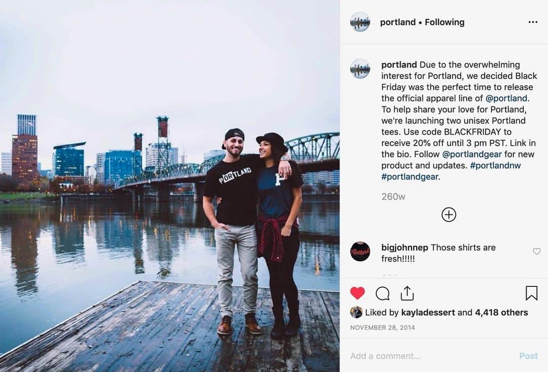 Portlandさんのインスタグラム写真 - (PortlandInstagram)「In 2014 we used this page to launch an apparel line to wear our Portland pride. 5 years later, we’re proud to have a business and brand that supports and builds local community. As a thanks for our birthday all @portlandgear products are 30% off on Portlandgear.com. Here’s the original post from 2014!  #portland #pdx #portlandgear #portlandnw #brand #blackfriday」11月30日 9時12分 - portland