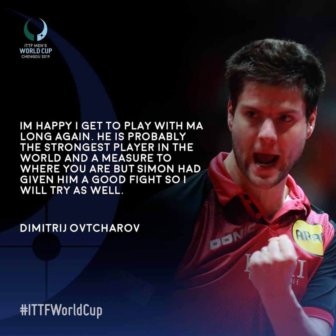 ITTF Worldさんのインスタグラム写真 - (ITTF WorldInstagram)「🧨 Dimitrij Ovtcharov is pumped up and ready to face Ma Long after his 4-3 victory against Mattias Falck 🏓 🏆 #ITTFWorldCup #Chengdu2019」11月30日 14時02分 - wtt