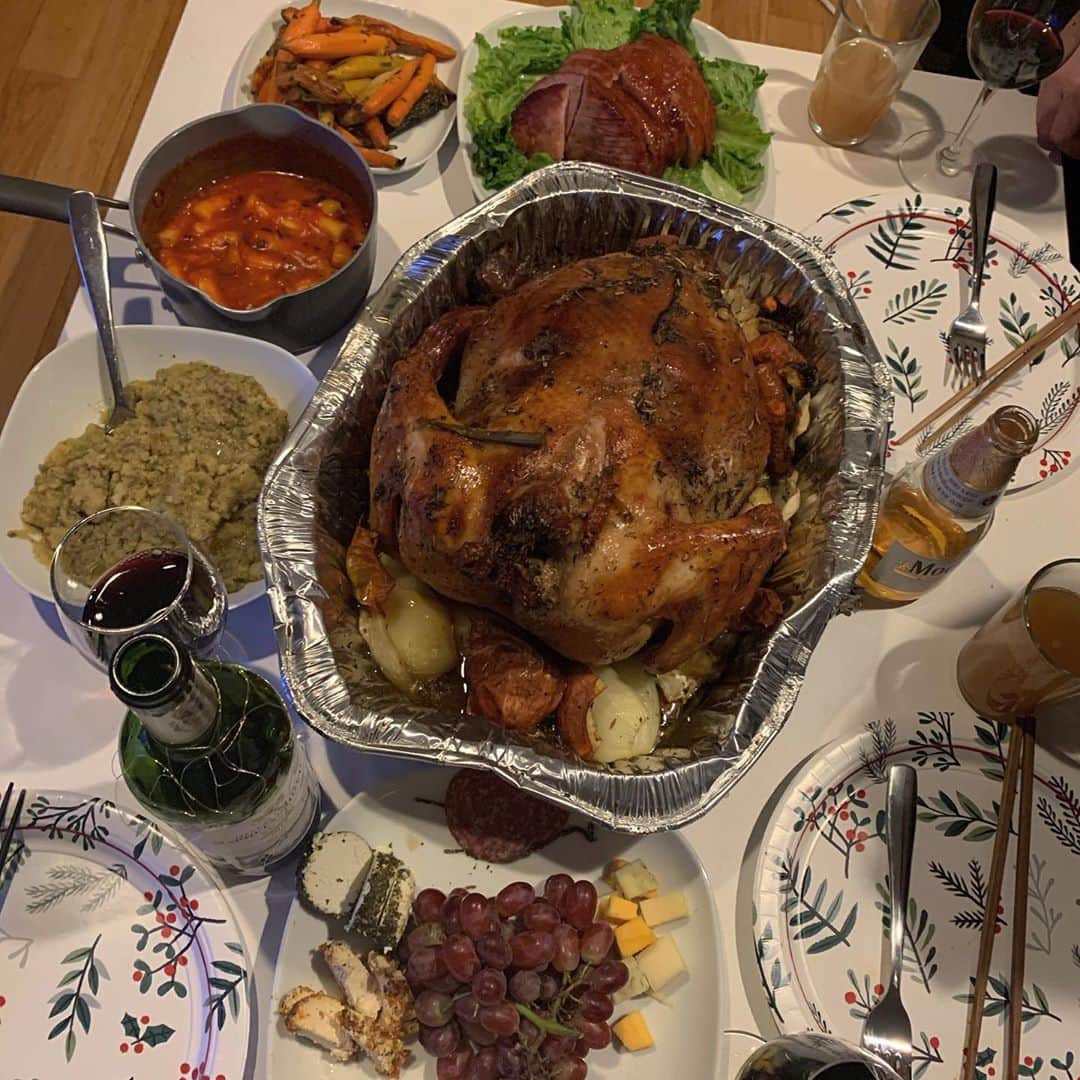 薮下柊さんのインスタグラム写真 - (薮下柊Instagram)「Thanksgiving dinner 🍗🍷 いちからみんなで作った🤭 : #thanksgivingdinner  #thanksgiving  #friendsgiving」11月30日 16時27分 - __yabushita_shu__