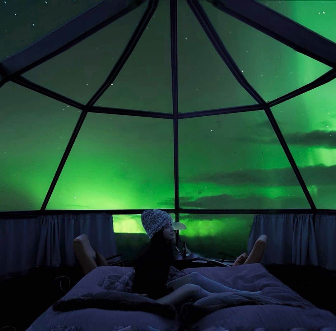 Giann Chanのインスタグラム：「The magical moment I've been waiting for is finally here.. . . . #Aurora #Northernlights #Lapand #Finland #Levi #Igloo #ctytravelmap #Visitfinland」