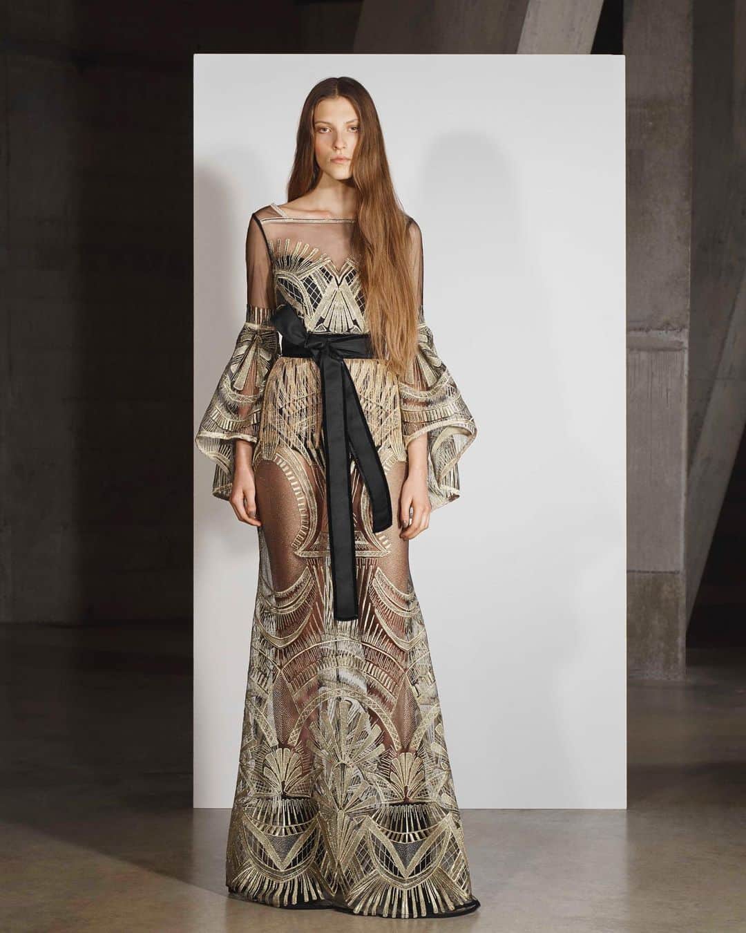 のインスタグラム：「Statement bell sleeve for added drama, the perfect party piece for any event this Winter! #christmaseveningwear #partywear #luxury」