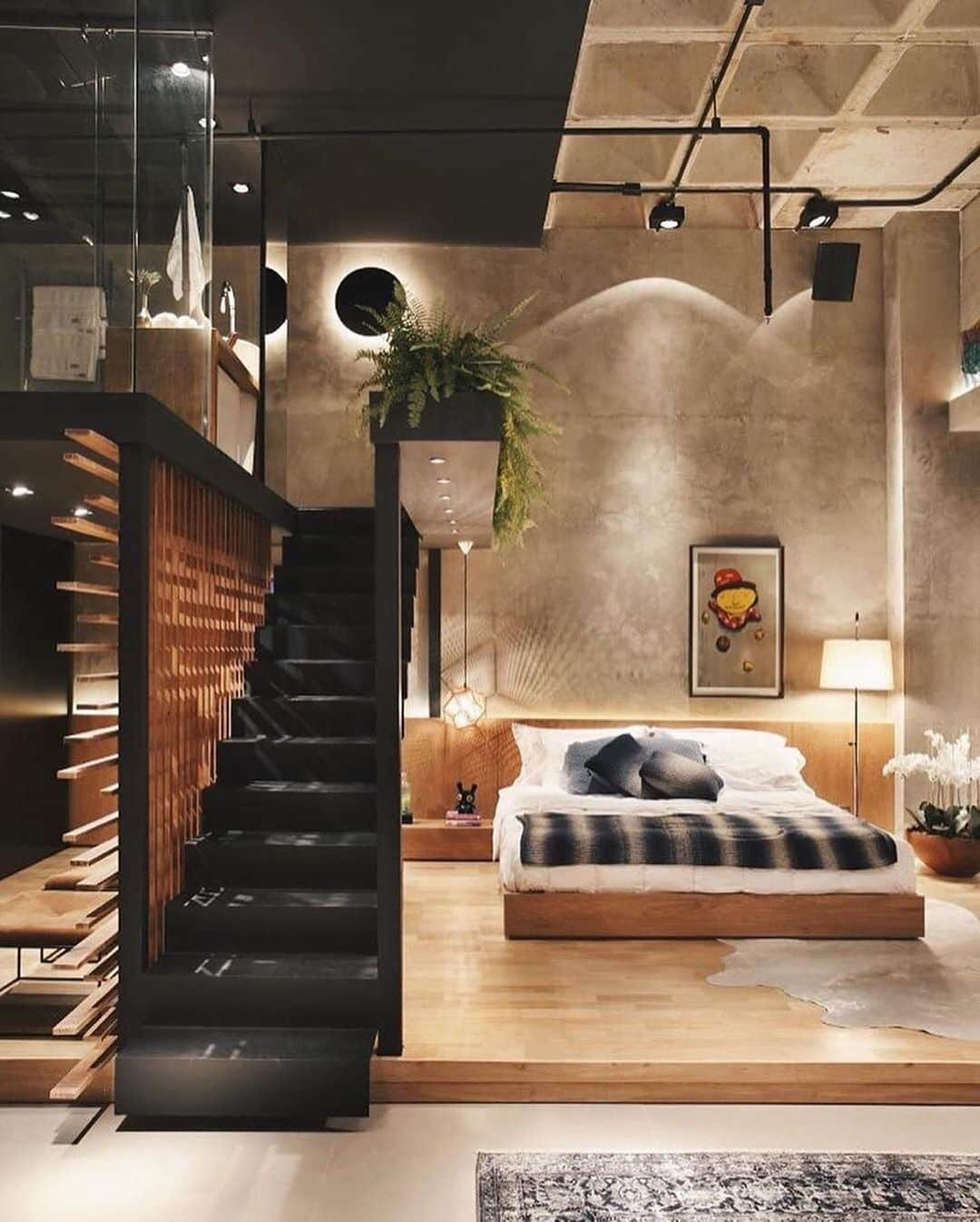 MT DOMAINEさんのインスタグラム写真 - (MT DOMAINEInstagram)「Who wants to live in this loft by @intown_arquitetura with us? We love how all of the contrasting elements make this space feel homely and cozy, while embracing a modern touch. ✨📸: @mca_estudio」12月1日 1時12分 - mydomaine