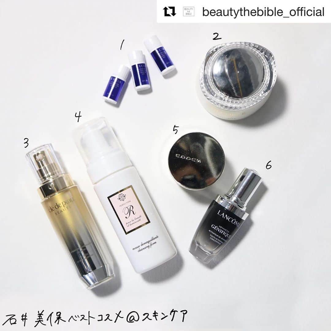 石井美保さんのインスタグラム写真 - (石井美保Instagram)「Amazonプライム　「BEAUTY THE BIBLE」配信開始になりました。 私の新旧ベスコスはこちら。  #Repost @beautythebible_official with @get_repost ・・・ 「BEAUTY THE BIBLE」第1話で紹介した #ベストコスメ ②﻿ ﻿ ♥️#石井美保 ベストコスメ＠スキンケア♥️﻿ 1 #アルビオン　エクシアAL ホワイトニング イマキュレート エッセンス MXC﻿ 2 #コスメデコルテ　AQミリオリティ リペア クレンジングクリーム ｎ﻿ 3 #クレドポーボーテ　セラムラフェルミサンＳ﻿ 4 #パーフェクショネール　クレンジングフォーム﻿ 5 #SUQQU　インテンス リッチ クリーム﻿ 6 #LANCOME　ジェニフィック アドバンスト N﻿ ﻿ ﻿ ﻿ ※使用商品は、ご本人私物のため、販売及び在庫がない場合もございます。ご了承ください。﻿ ﻿ #田中みな実 #福田彩乃 #わたなべ麻衣﻿ #BEAUTYTHEBIBLE #アマゾンプライムビデオ #amazonprimevideo #メイク #コスメ #美容 #ベスコス #美肌 #スキンケア #コスメ好き #美容好き #お気に入りコスメ﻿ @miho_ishii」12月1日 12時49分 - miho_ishii