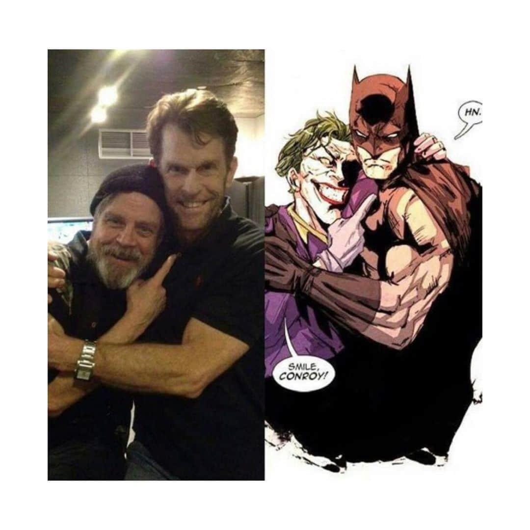 マーク・ハミルさんのインスタグラム写真 - (マーク・ハミルInstagram)「SHOUT OUT to @RealKevinConroy for no particular reason other than being vengeance, being the night & for being the best partner a demented clown could ever hope for. 💖to🦇from🃏」12月1日 5時24分 - markhamill