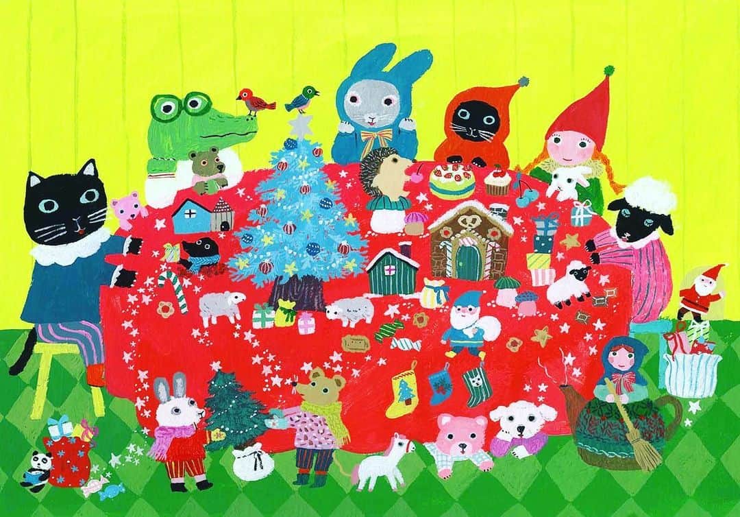 のインスタグラム：「12月🎄  こちらの原画は、12/4(wed)からスタートするmilky pop.展へ持っていきまーす！ 🐑🐑🐑 #milkypop展2019」