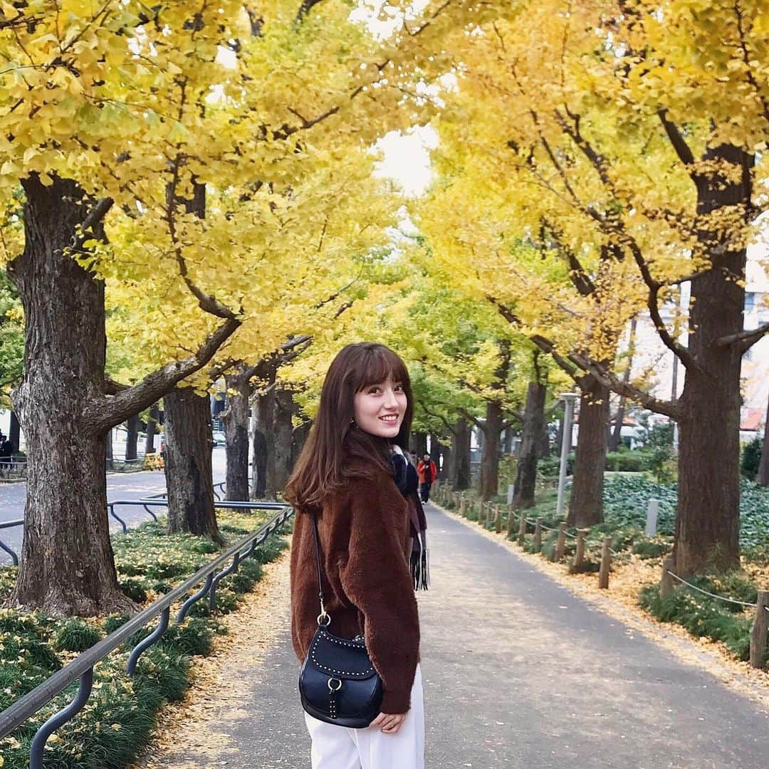 ティファニー春香さんのインスタグラム写真 - (ティファニー春香Instagram)「. 紅葉が見頃な時期ですね😊🍂 黄金の絨毯が見られるのはあともう少しかな☺︎ #紅葉 #秋冬 #銀杏並木 #いちょう並木」12月1日 22時00分 - tiffanyharuka