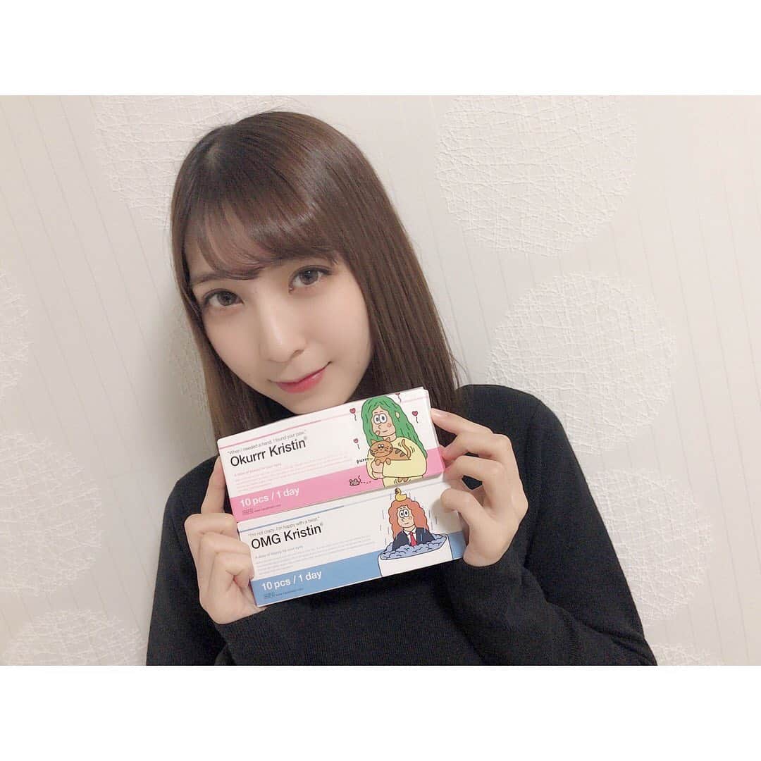 松岡菜摘のインスタグラム：「. . 可愛いカラコン使い始めました☺︎ . 今つけてるのは Okurrr Kristinだよ〜！ . #chuu #hapakristin #ハパクリスティン #カラコン」