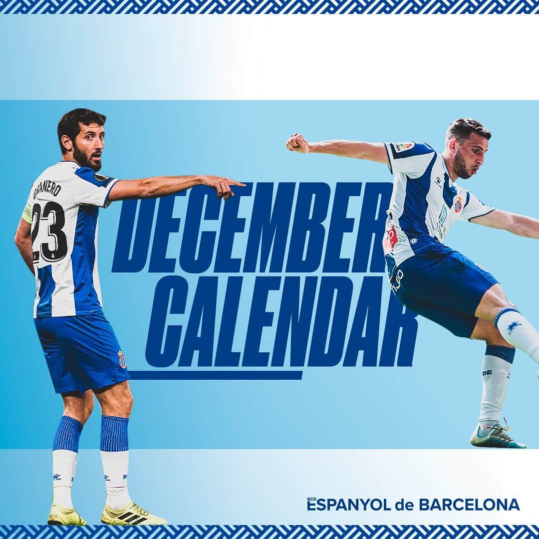 RCDエスパニョールさんのインスタグラム写真 - (RCDエスパニョールInstagram)「🗓️⚽️ Our December calendar! ⚪️🔵 - #Volem | #EspanyoldeBarcelona | #RCDE | #December」12月1日 17時36分 - rcdespanyol