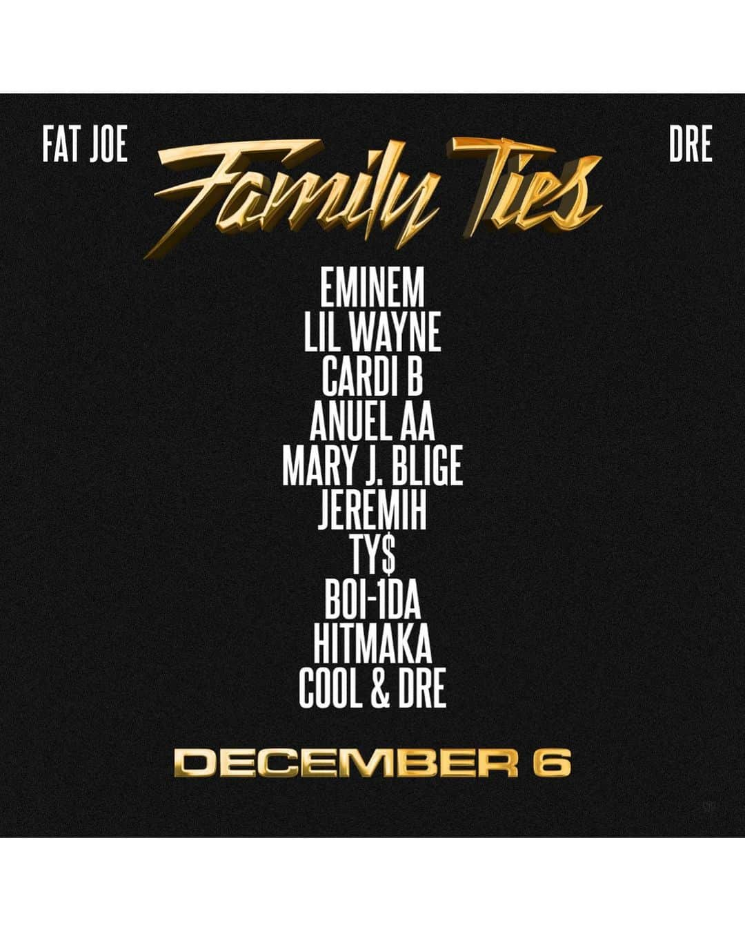 ファット・ジョーさんのインスタグラム写真 - (ファット・ジョーInstagram)「Family Ties Dec6 💥💥💥💥💥💥i promised a Classic @dreday3000 pun your head tops 🤞🏽🤞🏽🤞🏽🤞🏽🤞🏽🤞🏽🤞🏽」12月2日 6時34分 - fatjoe