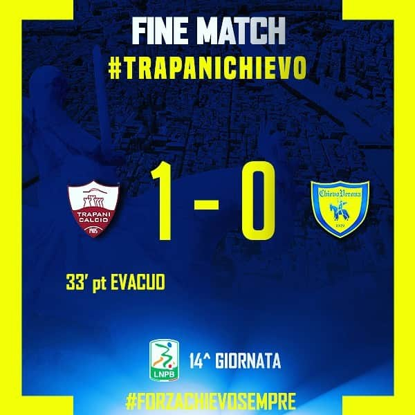 ACキエーヴォ・ヴェローナさんのインスタグラム写真 - (ACキエーヴォ・ヴェローナInstagram)「#TrapaniChievo 1⃣-0⃣: il tabellino del match 💛💙👉 Link in bio 🔜 #ChievoCremonese, sabato 7/12 ore 18.00  #ForzaChievoSempre #seriebkt #chievo #chievoverona」12月2日 1時07分 - acchievoverona